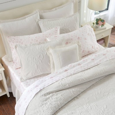 Rowland White Cotton Matelassé Full/Queen Bedspread Cover Set