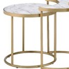 Acme Furniture 24" Anpay Accent Table Set Faux Marble/Gold: Elegant Nesting Side Tables, No Tools Required - 3 of 4