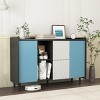 GlasFlength Decorative Storage Cabinets Two Tone Buffet Cabinet with Drawers and Open Shelves for Dining Room, Multicolored, 47.24"*15.74"*31.49" - 2 of 4