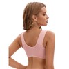 INSPIRE CHIC Women's Zip Front Closure Full Coverage Wirefree Tank Back Bralette Wide Straps Bras - 2 of 4