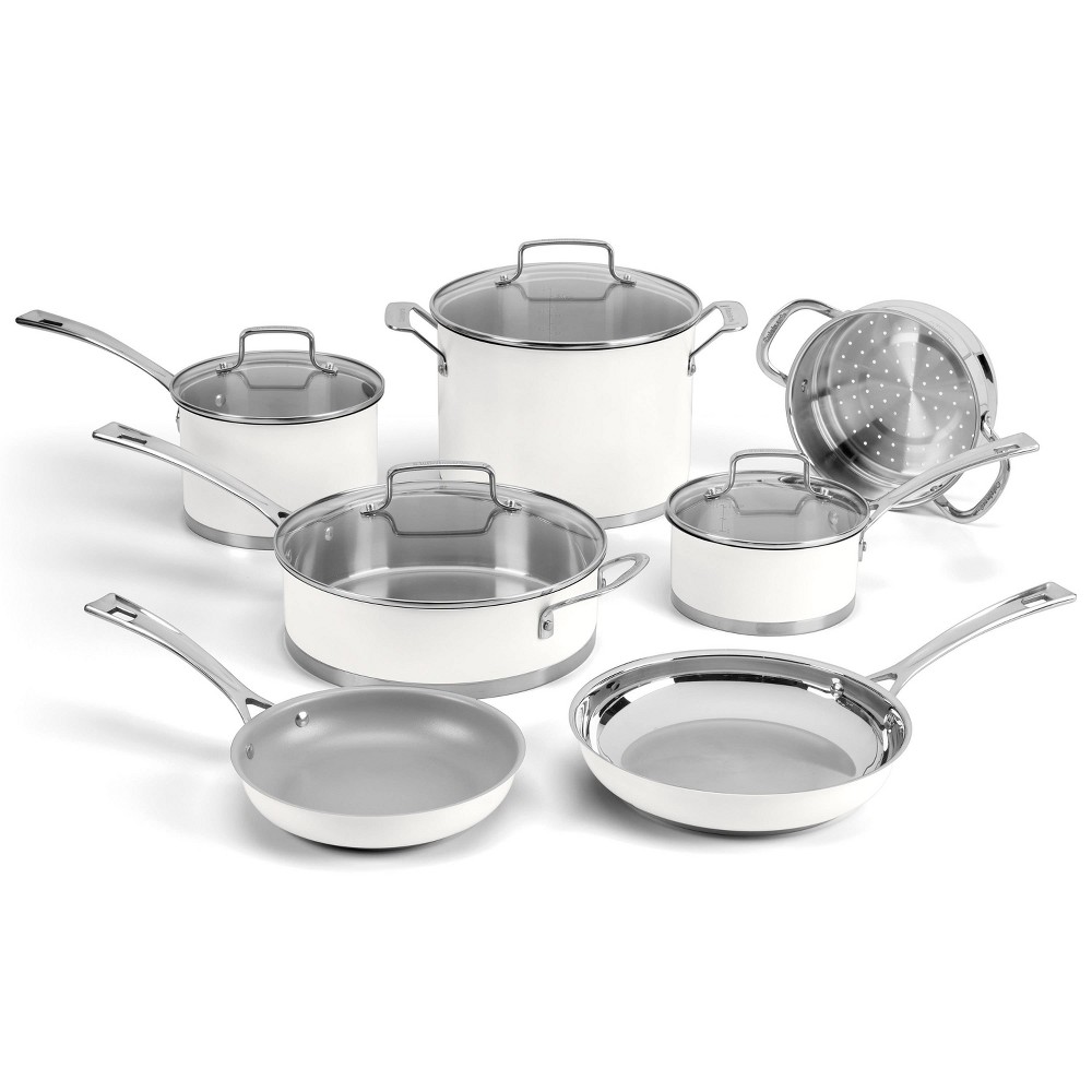 Photos - Bakeware Cuisinart Matte 11pc Stainless Steel Cookware Set MW89-11 - White 