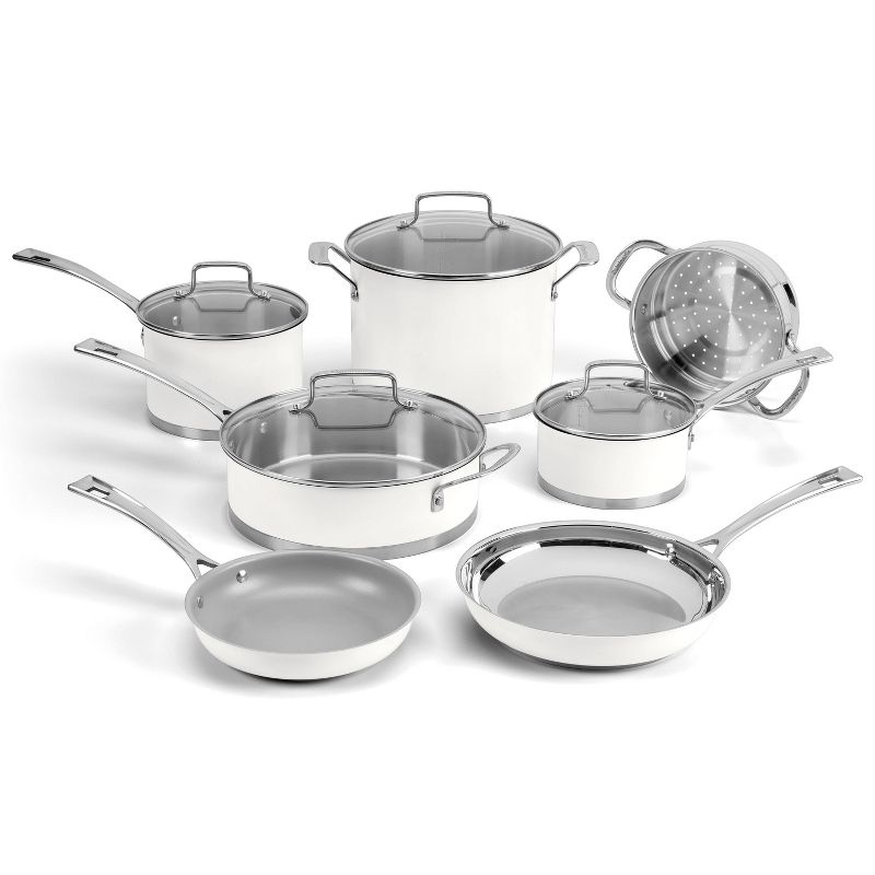 Cuisinart Matte 11pc Stainless Steel Cookware Set MW89-11 - White, 1 of 6
