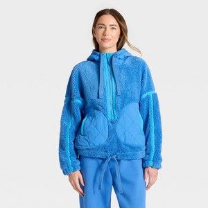 Women's Contrast High Pile 1/2 Zip Jacket - JoyLab™ - 1 of 3