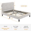 Yaheetech Upholstered Platform Bed Frame with Square Tufted Fabric Headboard - 3 of 4