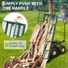 Garden Dump Cart with Removable Sidewalls, 900 LBS Heavy Duty Steel Dump Wagon with 180° Swivel Handle & 10-inch Tires, for Backyard Farm - 3 of 4