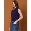 INSPIRE CHIC Women's Ruffled Curved Hem Business Office Vintage Sleeveless Blouse - 3 of 4