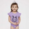 The Juniper Shop Don't Worry Be Hoppy Smiley Bunny Baby Flutter Sleeve Bodysuit - 2 of 2