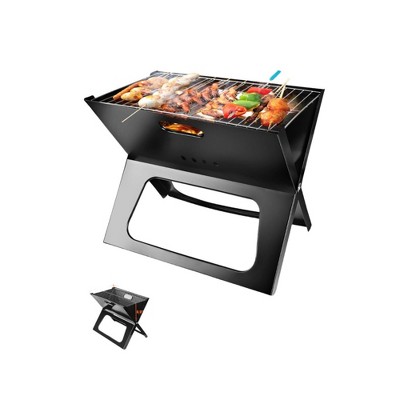 FURNIinspire Outdoor Grills, Griddles and Smokers Professional Foldable Charcoal Grill, Portable BBQ System Outdoor, Black, 19.29"*17.71"*1.97"