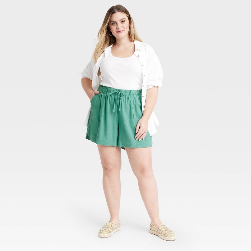 Women's Adaptive High-Rise Linen Easy Pull-On Shorts - Universal Thread™, 4 of 11