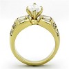 Slickblue Stainless Steel Ring with Clear CZ, Women's Ring, Ion Plating Finish, Pave Design, Gold, Sizes 5-10 - 3 of 4