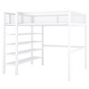 Whisen Morden Design Metal Loft Bed with 4-Tier Shelves and Storage - 4 of 4