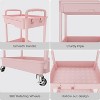 Boersma 3 Tier Rolling Utility Cart with Drawer,Utility Cart Made of Multifunctional Storage Organizer Tool for Kitchen,Bathroom,Living Room - 4 of 4
