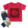 The Juniper Shop SmileyWorld Checkered Lightning Distressed Toddler Short Sleeve Tee - 2 of 4