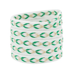 INSPIRE CHIC Contrast Color Flat Fat Braided Twist Woven Shoeslaces 0.47 Inch 2 Pairs - 1 of 4