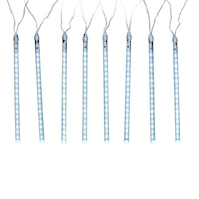 Lumabase Electric LED Meteor Lights with 8 White Cascading Light Tubes
