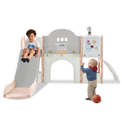 VYNXARIA Pink 9 - in - 1 Independent Spaceship - Style Play Set for Kids: Slide, Climb & Beyond
