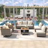 Whisen 8-Piece Wicker Outdoor Patio Furniture Set with Thick Cushion, Wicker Conversation Set with Swivel Chairs - 2 of 4
