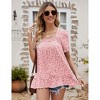 Women's Summer Tops Casual Short Sleeve Tunic Tops Square Neck Smock Tops Cute Blouse for Women - 2 of 4