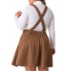 Agnes Orinda Women's Plus Size Sleeveless Adjustable Strap Vintage Faux Suede Overall Dresses - 4 of 4