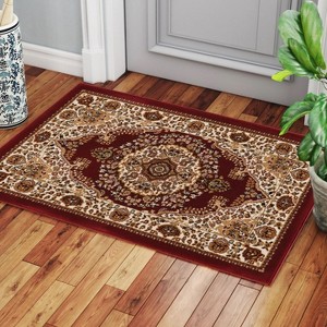 Okak Modern Stylish Red Manchester Carpet Area Rug for Living Room,Bedroom,Small Size Indoor Easy-to-maintain Carpet - 1 of 4