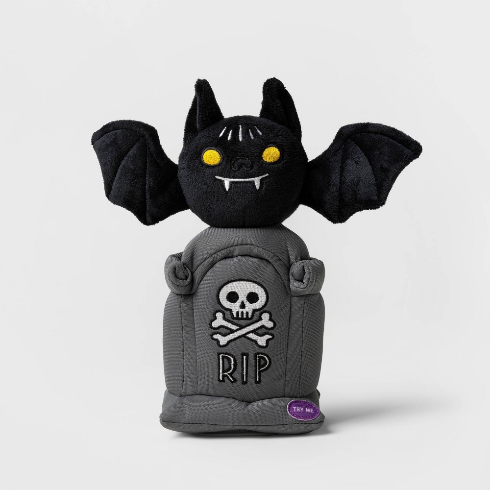 Halloween Animated Plush Bat on Tombstone Halloween Decorative Prop - Hyde & EEK! Boutique