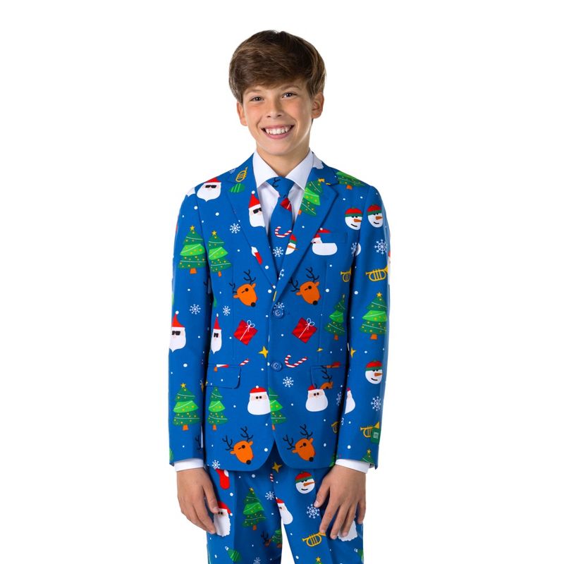 OppoSuits Teen Boys Christmas Suit - Festivity Blue, 3 of 6