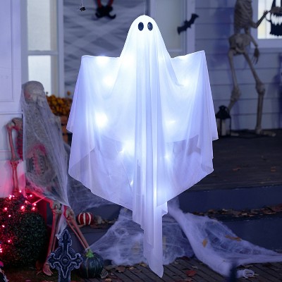 Joyfy 47’’ Halloween Light up Ghost Outdoor Decor, Hanging Ghost with LED Light for Haunted House Prop, Front Yard Lawn Garden Party Decor