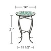 Teal Island Designs Modern Black Round Outdoor Accent Side Tables 14" Wide Set of 2 Aqua Green Mosaic Tabletop Front Porch Patio Home House - 4 of 4