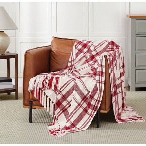 Truly Soft 50"x70" Plaid Chenille Throw Blanket - 1 of 4
