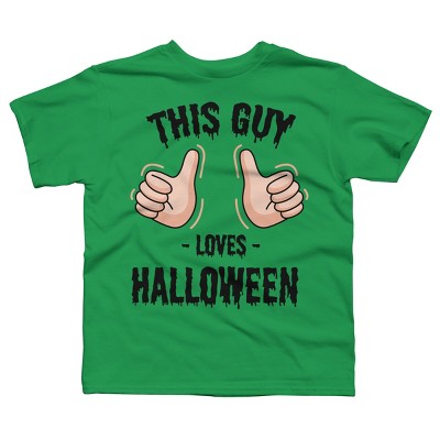 Boy's Design By Humans This Guy Loves Halloween By MultimediaOne T-Shirt