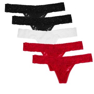 Smart & Sexy Women's My Favorite Lace Thong Panty 5 Pack - 1 of 4