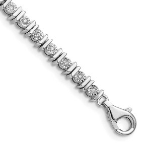 Black Bow Jewelry .50 Cttw Classic Illusion Diamond Tennis Bracelet in Silver - 7 Inch - 1 of 4