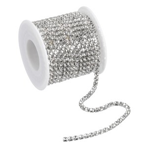 Unique Bargains Bags Clothing Decoration Crystal Rhinestone Sew on Close Claw Chain Trim - 1 of 4