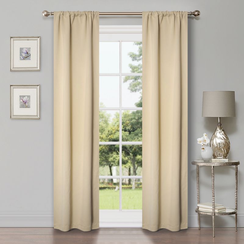 Classic Modern Solid Room Darkening Blackout Curtains, Set of 2 by Blue Nile Mills, 1 of 6