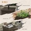 CAVINAS 3-in-1 Outdoor Umbrella Stand and Patio Side Table,Convertible Coffee Table with Wheels,Outdoor End Table with Drainage Holes - 3 of 4