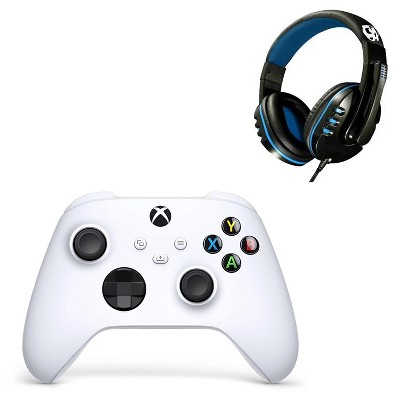 Microsoft Xbox Wireless Controllers for Xbox Console - Robot White With Headset Manufacture Refurbished