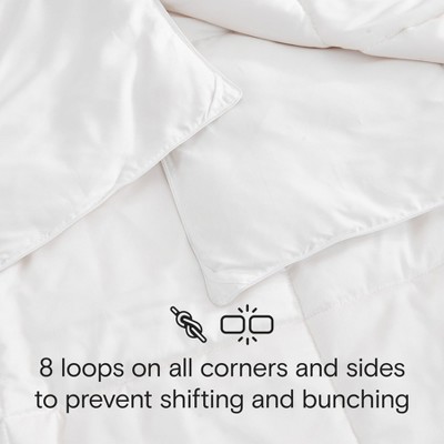 Full/Queen White Bamboo Cooling Comforter with Microfiber Fill