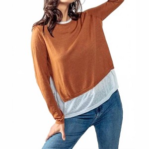 Women's Layered Pullover Sweater - Urban Daizy S - 1 of 2