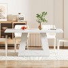 Okak Farmhouse Large Rectangular Dining Table with Sturdy Pedestal Base,Minimalist Kitchen Dinner Table for Dining Room,Breakfast Nook - 2 of 4