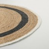 Oval 5' x 7' Bold Stripe Braided Jute Area Rug Black/Tan/Cream - Hearth & Hand™ with Magnolia: Farmhouse Style, Indoor Use - 3 of 4