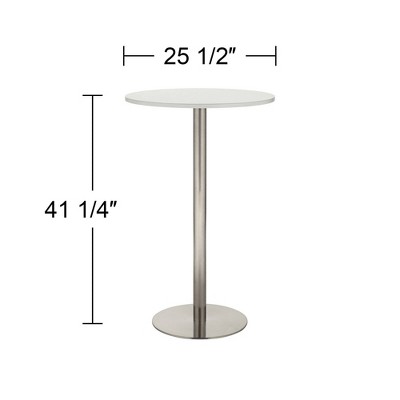 Contemporary White MDF and Silver Round Bar Table