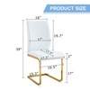 FONTOI 4PCS Arch Dining Chairs with High Resilience, Dining Chair with Arched Metal Legs for Living Room, White&Gold, 21.6"*39"*17.3" - 3 of 4