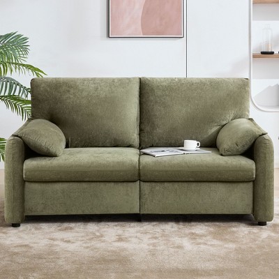 NicBex Modern 2-Seat Sofa Loveseat Couch with Deep Cushions & Pillows,Upholstered Lounge Sofa for Living Room,Bedroom,Office
