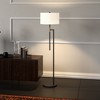 Hudson and Canal 63" Tall Floor Lamp with Fabric Shade Matte Black/Brass/White: Mid-Century Modern, 1-Light, UL Listed, Polyester Drum Shade - 4 of 4