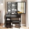 NicBex Vanity Desk with Mirror Small Vanity with Sliding Mirror, Compact Makeup Table with Cushioned Stool, Multi Layer High Capacity Storage - 4 of 4