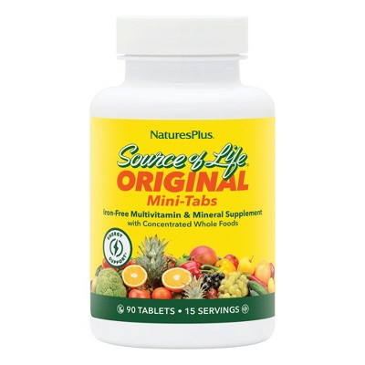 Source of Life Original Iron-Free Multivitamin & Mineral Supplement by Nature's Plus  -  90 Tablet
