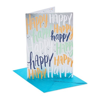 Birthday Card with Happy Lettering