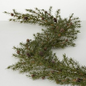 72"L Sullivans Artificial Cedar Pinecone Christmas Garland, Green, Indoor Christmas Decor - 1 of 3