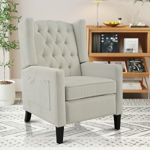 Lyngins Modern Adjustable Recliner Chair with Wing Back & Foldable Table & Footrest,Accent Chair for Living Room,Bedroom - 1 of 4