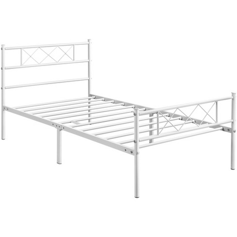 Yaheetech Simple Metal Bed Frame With Headboard&footboard Slatted Bed ...